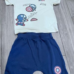 Marvel Toddler Set in Blue and Cream